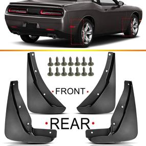 img 3 attached to 🚗 Enhanced Set of 4 Front and Rear Side Mud Flaps Splash Guards Mudguards for Dodge Challenger 2015-2020 (Excluding Fender Flares)
