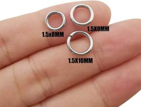 img 3 attached to 🔗 300 Pieces Assorted Stainless Steel Jump Rings - 8mm, 9mm, and 10mm - Thick and Durable Connectors for DIY Crafts, Jewelry Making, Necklaces, Bracelets, Earrings, Keychains (M536)