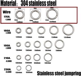 img 2 attached to 🔗 300 Pieces Assorted Stainless Steel Jump Rings - 8mm, 9mm, and 10mm - Thick and Durable Connectors for DIY Crafts, Jewelry Making, Necklaces, Bracelets, Earrings, Keychains (M536)