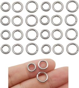 img 4 attached to 🔗 300 Pieces Assorted Stainless Steel Jump Rings - 8mm, 9mm, and 10mm - Thick and Durable Connectors for DIY Crafts, Jewelry Making, Necklaces, Bracelets, Earrings, Keychains (M536)