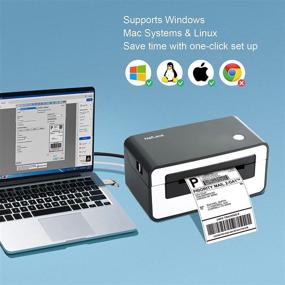 img 2 attached to 🖨️ NefLaca High Speed USB Thermal Label Printer for 4x6 Shipping Labels - Commercial Direct Thermal Label Maker with One Click Setup. Compatible with Amazon, eBay, Etsy, Shopify, FedEx. (Black)