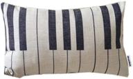 🎹 decorbox piano keyboard simple music throw pillow case - stylish cushion covers for home décor - 20*12 inch beige cotton blend linen logo