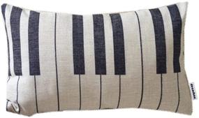 img 2 attached to 🎹 Decorbox Piano Keyboard Simple Music Throw Pillow Case - Stylish Cushion Covers for Home Décor - 20*12 Inch Beige Cotton Blend Linen