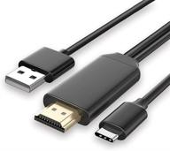 усовершенствованный адаптер usb c to hdmi 4k@60hz: кабель типа c длиной 6 футов с возможностью зарядки для macbook pro, macbook air, ipad pro, pixelbook, xps, galaxy, switch и других устройств. логотип