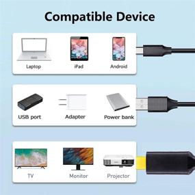 img 1 attached to Усовершенствованный адаптер USB C to HDMI 4K@60Hz: кабель типа C длиной 6 футов с возможностью зарядки для MacBook Pro, MacBook Air, iPad Pro, Pixelbook, XPS, Galaxy, Switch и других устройств.