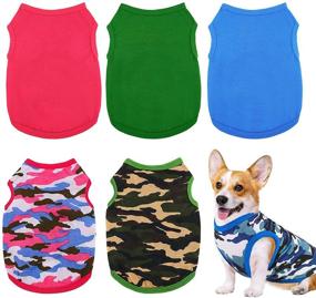 img 4 attached to 🐶 URATOT 6-Piece Puppy Sweatshirts - Camouflage Dog Clothing with Solid Colors | Breathable Dog Vests and Durable Pet Clothes Shirts (Medium)