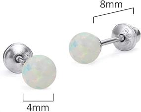 img 3 attached to 💎 Girls' Jewelry: Sterling Rhodium Simulated Screwback Earrings for Fashionable Earrings