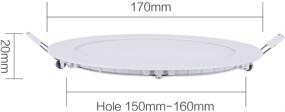 img 1 attached to 💡 Ultra-Thin Round LED Recessed Ceiling Panel Downlight: 12W, 1,000 Lumens, 6000K Cool White, Pack of 10