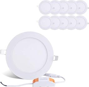 img 4 attached to 💡 Ultra-Thin Round LED Recessed Ceiling Panel Downlight: 12W, 1,000 Lumens, 6000K Cool White, Pack of 10