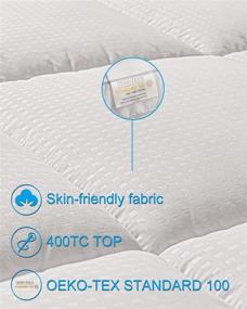 img 3 attached to Sunsle King Size Mattress Topper Cover - Extra Thick, Quilted Fitted Pillow Top with 700GSM Down Alternative Fill, 18 Inch Deep Pocket, White Fluffy Bed Topper and Mattress Protector