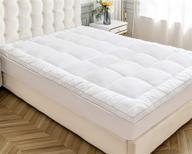 sunsle king size mattress topper cover - extra thick, quilted fitted pillow top with 700gsm down alternative fill, 18 inch deep pocket, white fluffy bed topper and mattress protector логотип