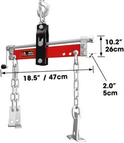 img 1 attached to 🔴 Торин T32100: Аксессуар для подъемника двигателя - стальной двигательный уровнитель с 3 положениями, грузоподъемность 3/4 тонны, красный.