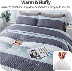 img 1 attached to 🛏️ Andency Stripe Comforter Set King Size: Mint Green Patchwork Striped Bedding with Corner Loops - 3-Piece Soft Microfiber Alternative Comforter, 104x90 Inch