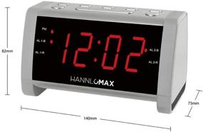 img 3 attached to ⏰ HANNLOMAX HX-138CR Alarm Clock Radio, AM/FM Radio with Preset, 1.4&#34; Red LED Display, Dual Alarm (Silver)