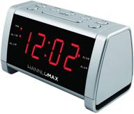 ⏰ hannlomax hx-138cr alarm clock radio, am/fm radio with preset, 1.4&#34; red led display, dual alarm (silver) logo