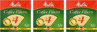 ☕ melitta cone coffee filters, natural brown size 4, 100 count (pack of 3) logo