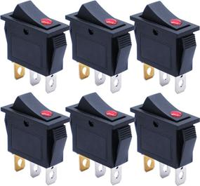 img 4 attached to mxuteuk 6pcs 12V Rocker Switch Boat Toggle Switch: Red LED Light, Snap-in Power, 🚤 SPST ON-Off 3 Pin 2 Position – Ideal for Car, Auto, Boat Appliances Control (KCD3-102NR-MY)