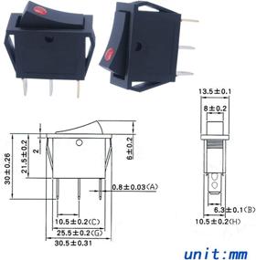 img 3 attached to mxuteuk 6pcs 12V Rocker Switch Boat Toggle Switch: Red LED Light, Snap-in Power, 🚤 SPST ON-Off 3 Pin 2 Position – Ideal for Car, Auto, Boat Appliances Control (KCD3-102NR-MY)
