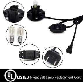 img 2 attached to 🔌 Enhanced Salt Lamp Cord with Dimmer Control and Base Assembly - Betus [Original Replacement] with Dim Switch & Base for Himalayan Salt Lamps - UL Listed 6 Feet Long, Includes Two FREE 15W Bulbs