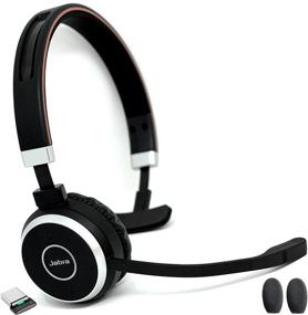 img 4 attached to 🎧 Jabra Evolve 65 Bluetooth Mono MS Headset with Global Teck Microphone Cushions - Enhanced Compatibility for Voice and Video Apps, PC, Mac - Teams, Zoom, Webex, Meet, and More, 6593-823-309