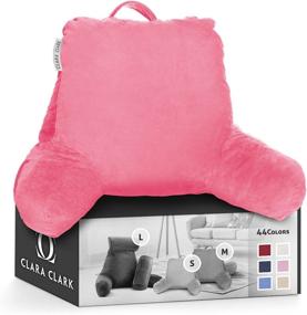 img 4 attached to Petite Light Pink Reading Pillow with Arms and Pockets - Premium Shredded Memory Foam TV Pillow for Kids, Teens, and Adults - Clara Clark