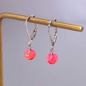 img 3 attached to Airmoly Earrings Hypoallergenic Leverback Gemstone