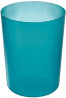 🗑️ idesign 29164 finn round teal plastic trash can - compact waste basket for bathroom, bedroom, home office, dorm, college logo