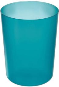 img 4 attached to 🗑️ iDesign 29164 Finn Round Teal Plastic Trash Can - Compact Waste Basket for Bathroom, Bedroom, Home Office, Dorm, College