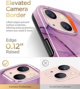 img 2 attached to 💜 GVIEWIN Romantic Purple Marble iPhone 13 Case - Slim Shockproof TPU Cover for 6.1 Inch iPhone 13 (2021)