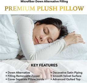 img 1 attached to 🛌 Fluffy Down Alternative Pillows 2 Pack - Cooling Standard Size Bed Pillows for Side and Back Sleepers - 20 x 26 Inches, White