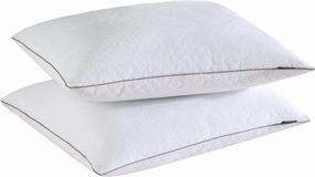 img 4 attached to 🛌 Fluffy Down Alternative Pillows 2 Pack - Cooling Standard Size Bed Pillows for Side and Back Sleepers - 20 x 26 Inches, White