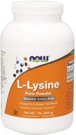 👄 l-lysine powder: promotes collagen synthesis, amino acid supplement - now supplements, 1-pound logo