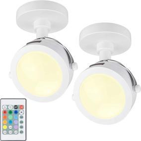 img 4 attached to 🔦 HONGUT Accent Light with Remote: Battery-Operated Spotlight for Artwork, Dartboard, and More - 2 Pack