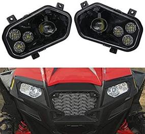 img 2 attached to 🔦 SOYAVISION Black LED Headlight Kit for Polaris Sportsman Ranger RZR XP 900 ATV Off Road - High/Low Beam, 2Pcs Headlamps