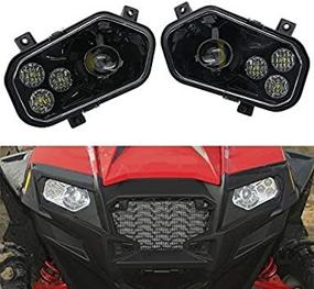 img 3 attached to 🔦 SOYAVISION Black LED Headlight Kit for Polaris Sportsman Ranger RZR XP 900 ATV Off Road - High/Low Beam, 2Pcs Headlamps