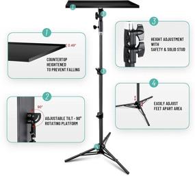 img 3 attached to 🖥️ Ноутбук Проектор Трипод Стенд - Универсальная Регулируемая Подставка Для Ноутбука Компьютера Для Ди-Джеев Для Сцены Или Студии, Наружная Складная Трипод Стойка - Высота Регулируемая От 23 До 44 Дюймов