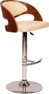 🪑 cream faux leather and chrome finish armen living malibu swivel barstool: a perfect addition for your kitchen or bar logo