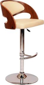 img 4 attached to 🪑 Cream Faux Leather and Chrome Finish Armen Living Malibu Swivel Barstool: A Perfect Addition for Your Kitchen or Bar