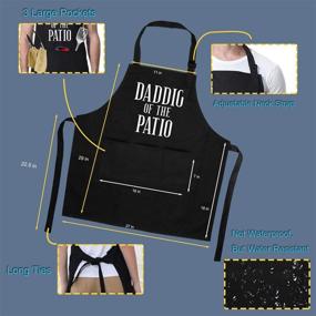 img 2 attached to Daddio of The Patio - Funny BBQ Grill Apron for Dad - Perfect Gifts for Dad, Husband, Father in Law, Step Dad - Unique Christmas, Birthday Gifts - Dad Apron for Grilling BBQ