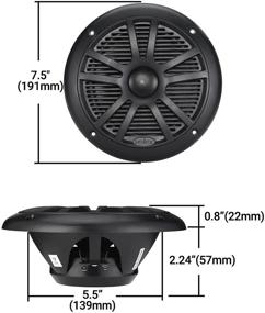 img 1 attached to 🔊 Enhanced Marine Audio System with Bluetooth, MP3 USB, AM FM Marine Stereo - Pair of 6.5 Inch Black Speakers, Antenna