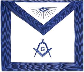 img 1 attached to Master Mason All Seeing Eye Masonic Apron - Blue & White: Symbolic Excellence
