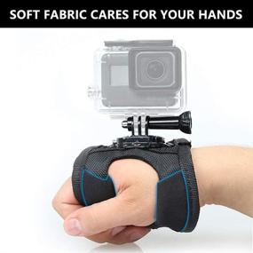 img 1 attached to 🔁 360 Degree Panoramic Swiveling Hand Glove Mount - ParaPace Wrist Strap Mount for GoPro Hero 10/9/8/7/6/5s/5/4s/4/3+, YI Discovery, SJCAM, AKASO