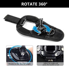img 3 attached to 🔁 360 Degree Panoramic Swiveling Hand Glove Mount - ParaPace Wrist Strap Mount for GoPro Hero 10/9/8/7/6/5s/5/4s/4/3+, YI Discovery, SJCAM, AKASO