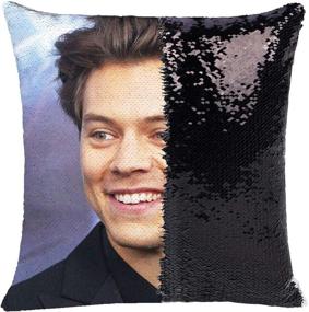 img 2 attached to Magic Reversible Sequin Pillow Cover - Funny Gag Gift and Decorative Home Cushion - 16x16 inches (Black, Pack of 1)