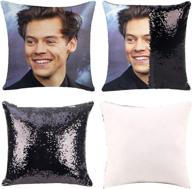 magic reversible sequin pillow cover - funny gag gift and decorative home cushion - 16x16 inches (black, pack of 1) логотип