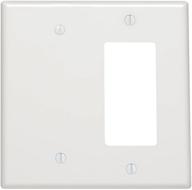 🔳 leviton 80608-w: premium 2-gang combination wallplate - midway size, white логотип