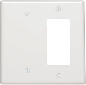 img 1 attached to 🔳 Leviton 80608-W: Premium 2-Gang Combination Wallplate - Midway Size, White