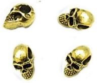 premium quality planetzia 10pcs side drilled detailed metal skull beads - ideal for stunning jewelry making - usa made tvt-rz65 (antique gold) logo