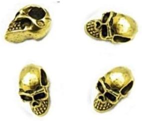 img 2 attached to Premium Quality PlanetZia 10pcs Side Drilled Detailed Metal Skull Beads - Ideal for Stunning Jewelry Making - USA Made TVT-RZ65 (Antique Gold)