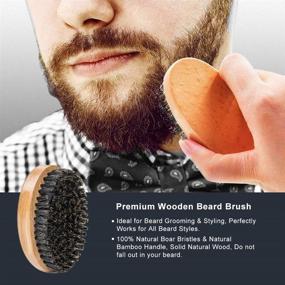 img 1 attached to 💼 SZILBZ Men's Beard Care Kit: Grooming Balm, Oil, Shampoo, Wash, Brush, Comb, Scissors - Natural, Mild; Perfect Gifts for Dating, Party, Wedding